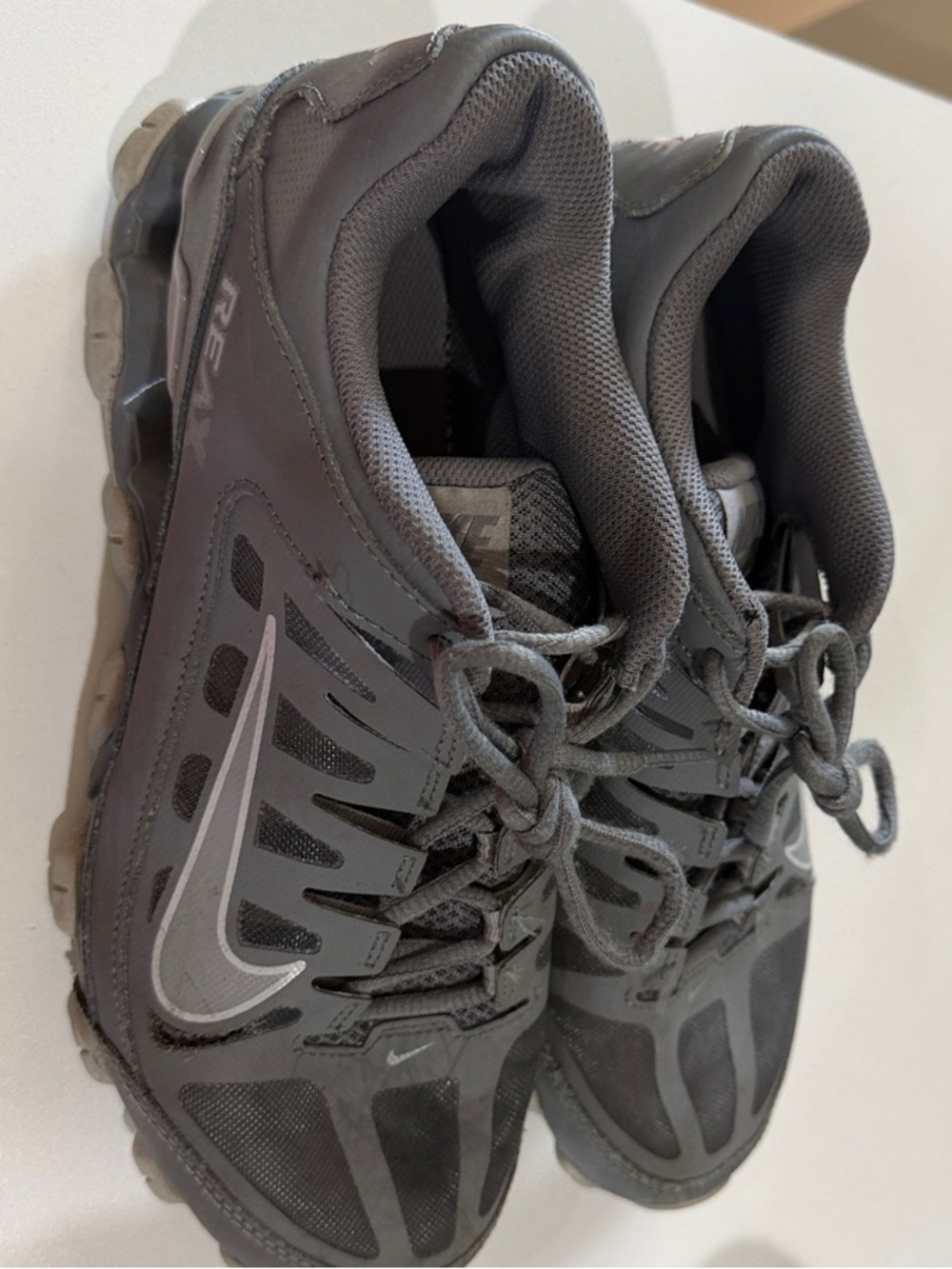 Nike Kids Gray Athletic Sneakers with Reflective Swoosh
